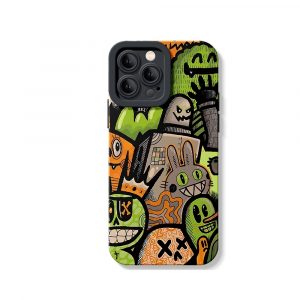 Vibrant Cartoon Art Silicone Case for Apple iPhone Series