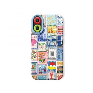 Vintage Postage Stamp Collage Silicone Case for Apple iPhone Series