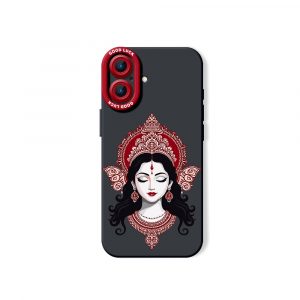 Divine Durga Silicone Case for Apple iPhone Series - iPhone 16, Black