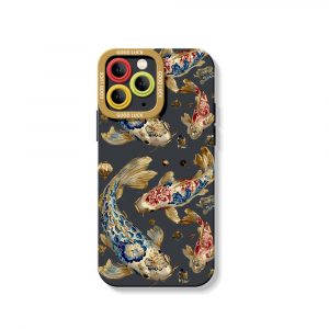 Floral Golden Art Silicone Case for Apple iPhone Series