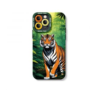 Bold Bengal Tiger Silicone Case for Apple iPhone Series - iPhone 16 Pro Max, Black