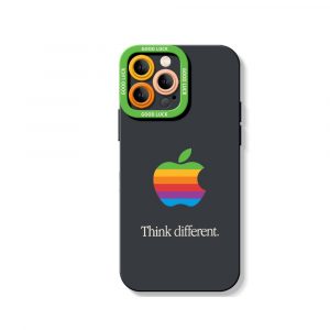Retro Rainbow Apple Logo Silicone Case for Apple iPhone Series
