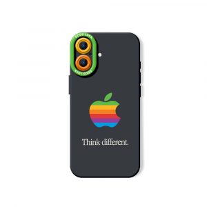 Retro Rainbow Apple Logo Silicone Case for Apple iPhone Series