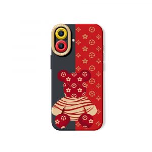 Luxe Teddy Charm Silicone Case for Apple iPhone Series