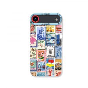 Vintage Postage Stamp Collage Silicone Case for Apple iPhone Series
