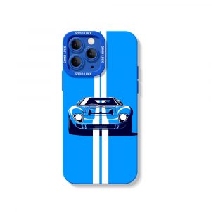 Racing Stripe Car Silicone Case for Apple iPhone Series