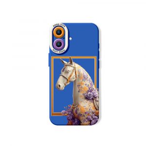 Floral Elegance Horse Design Silicone Case for Apple iPhone Series