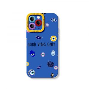 Good Vibes Only Protection Stylish Silicone Case for Apple iPhone Series - iPhone 16 Pro, Blue