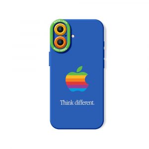 Retro Rainbow Apple Logo Silicone Case for Apple iPhone Series
