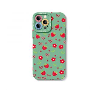 Strawberry Hearts Silicone Case for Apple iPhone Series