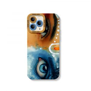 Divine Gaze Watercolor Art Silicone Case for Apple iPhone Series