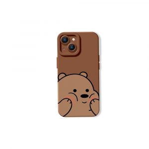 Cheerful Bear Hug Silicone Case for Apple iPhone Series