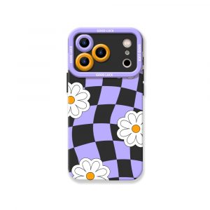 Checkered Daisy Dreams Silicone Case for Apple iPhone Series