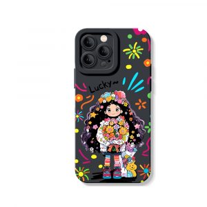 Lucky Flower Girl Charm Silicone Case for Apple iPhone Series