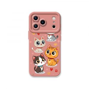 Charming Kawaii Kittens Silicone Case for Apple iPhone Series