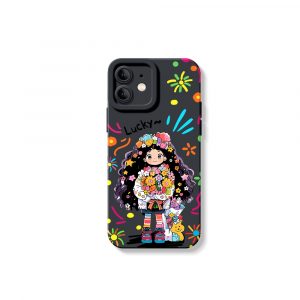 Lucky Flower Girl Charm Silicone Case for Apple iPhone Series