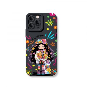 Lucky Flower Girl Charm Silicone Case for Apple iPhone Series