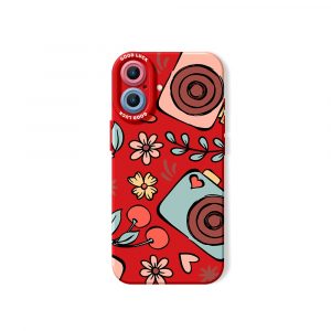 Cherry Blossom Camera Art Silicone Case for Apple iPhone Series