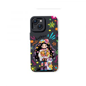 Lucky Flower Girl Charm Silicone Case for Apple iPhone Series