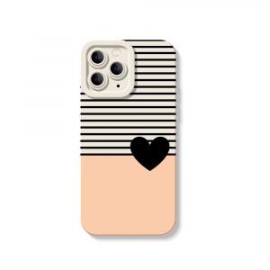 Heart & Stripes Elegance Silicone Case for Apple iPhone Series