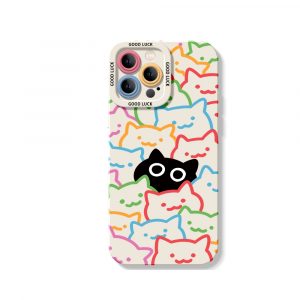 Colorful Cat Silicone Case for Apple iPhone Series