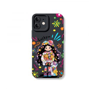 Lucky Flower Girl Charm Silicone Case for Apple iPhone Series