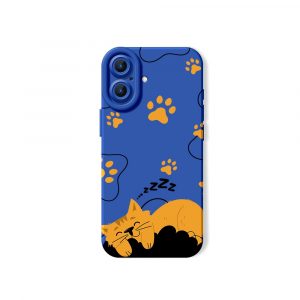 Cozy Cat Nap Paw Print Silicone Case for Apple iPhone Series