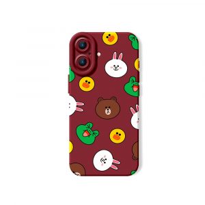Cute Cartoon Faces Pattern Silicone Case for Apple iPhone Series