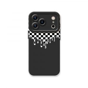 Dripping Checkered Wonderland Silicone Case for Apple iPhone Series