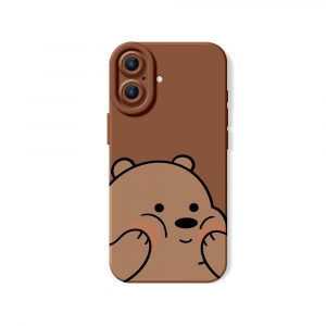 Cheerful Bear Hug Silicone Case for Apple iPhone Series