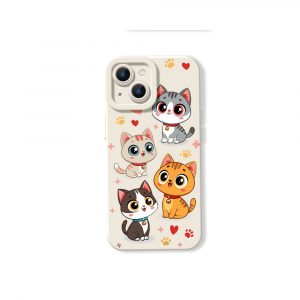 Charming Kawaii Kittens Silicone Case for Apple iPhone Series