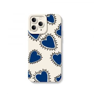 Radiant Blue Hearts Silicone Case for Apple iPhone Series