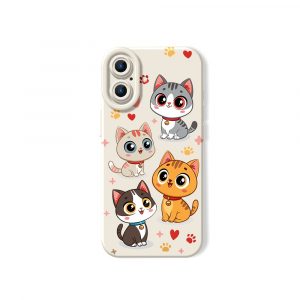 Charming Kawaii Kittens Silicone Case for Apple iPhone Series