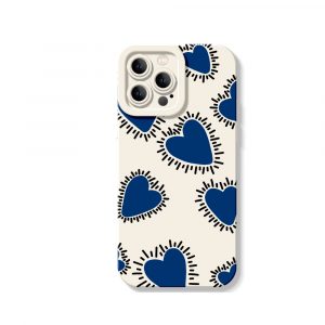 Radiant Blue Hearts Silicone Case for Apple iPhone Series