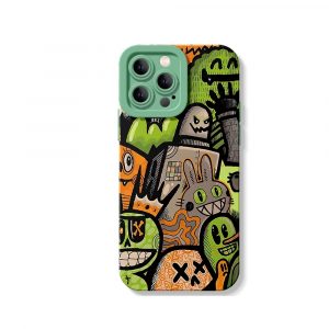 Vibrant Cartoon Art Silicone Case for Apple iPhone Series
