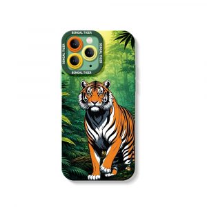 Bold Bengal Tiger Silicone Case for Apple iPhone Series - iPhone 13 Pro, Green