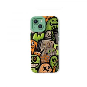 Vibrant Cartoon Art Silicone Case for Apple iPhone Series