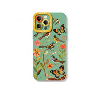 Charming Wildlife Design Silicone Case for Apple iPhone Series - iPhone 14 Pro Max, Green