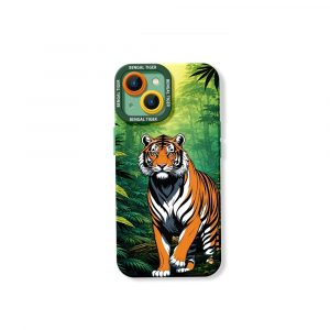 Bold Bengal Tiger Silicone Case for Apple iPhone Series - iPhone 15, Green