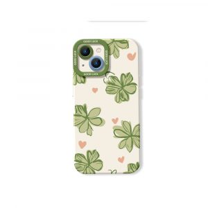 Four-Leaf Clover Charm Silicone Case for Apple iPhone Series