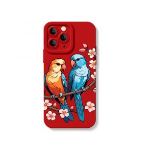 Tropical Parrot Blossom Silicone Case for Apple iPhone Series
