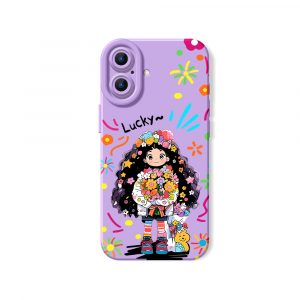 Lucky Flower Girl Charm Silicone Case for Apple iPhone Series