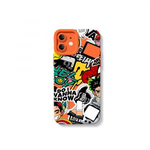 Vibrant Pop Culture Collage Silicone Case for Apple iPhone Series