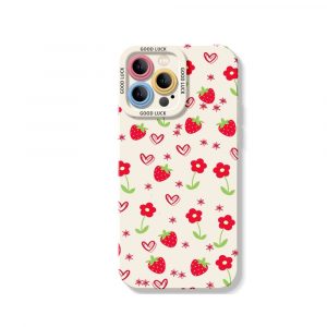Strawberry Hearts Silicone Case for Apple iPhone Series