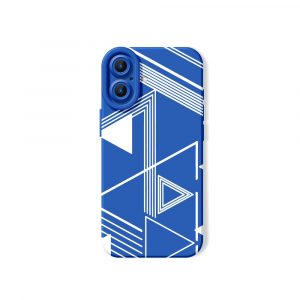 Monochrome Geometric Vibes Silicone Case for Apple iPhone Series - iPhone 16, Blue