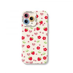 Strawberry Hearts Silicone Case for Apple iPhone Series