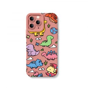 Cute Dino Parade Silicone Case for Apple iPhone Series
