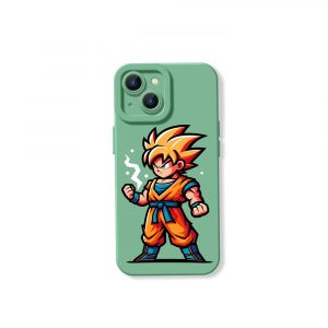 Anime Warrior Power-Up Silicone Case for Apple iPhone Series - iPhone 15, Green