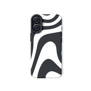 Monochrome Wave Pattern Silicone Case for Apple iPhone Series