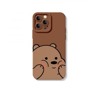 Cheerful Bear Hug Silicone Case for Apple iPhone Series